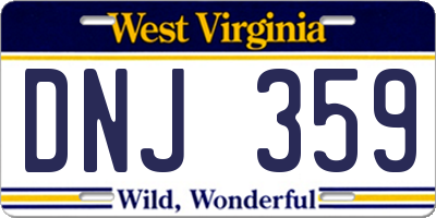 WV license plate DNJ359