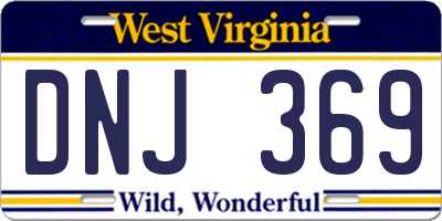 WV license plate DNJ369