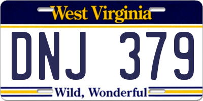 WV license plate DNJ379