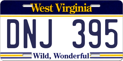 WV license plate DNJ395