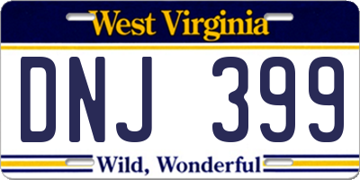 WV license plate DNJ399