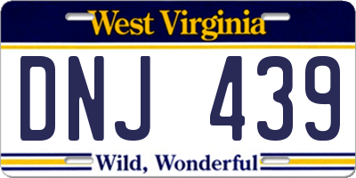 WV license plate DNJ439