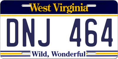 WV license plate DNJ464