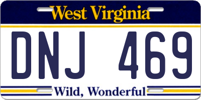 WV license plate DNJ469