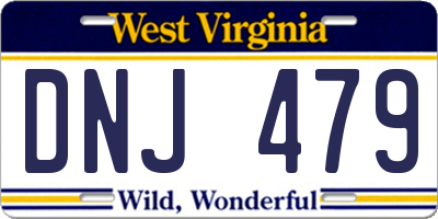 WV license plate DNJ479