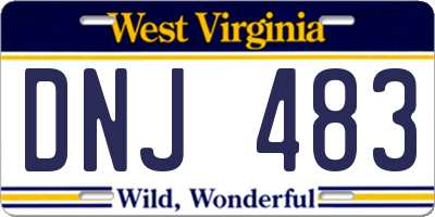 WV license plate DNJ483