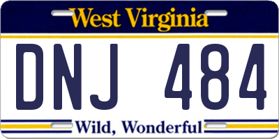 WV license plate DNJ484