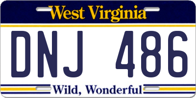 WV license plate DNJ486
