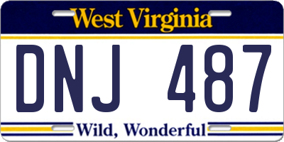 WV license plate DNJ487