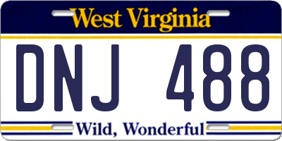 WV license plate DNJ488