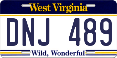 WV license plate DNJ489