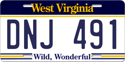 WV license plate DNJ491