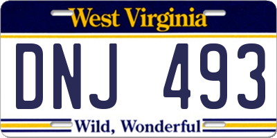 WV license plate DNJ493