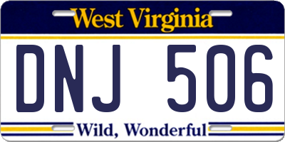 WV license plate DNJ506