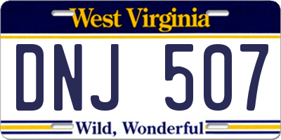 WV license plate DNJ507