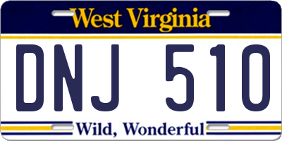 WV license plate DNJ510