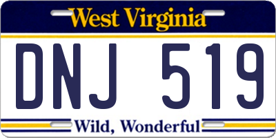 WV license plate DNJ519