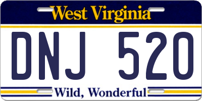 WV license plate DNJ520