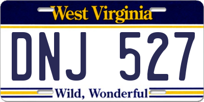 WV license plate DNJ527