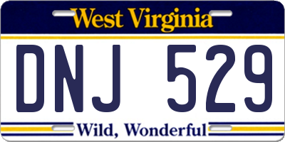 WV license plate DNJ529
