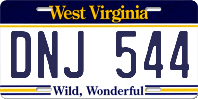 WV license plate DNJ544