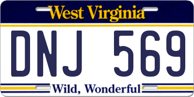 WV license plate DNJ569