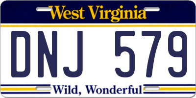 WV license plate DNJ579