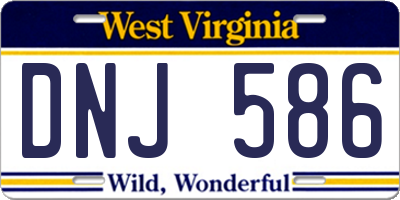 WV license plate DNJ586