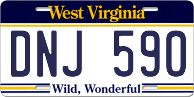 WV license plate DNJ590
