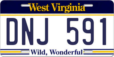 WV license plate DNJ591