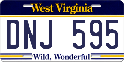 WV license plate DNJ595