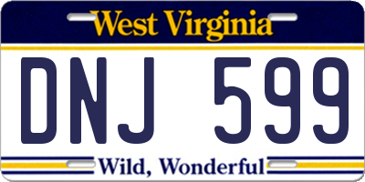 WV license plate DNJ599