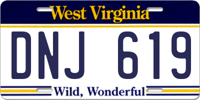 WV license plate DNJ619