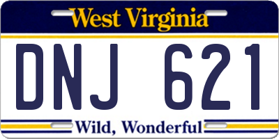 WV license plate DNJ621