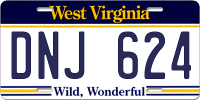 WV license plate DNJ624