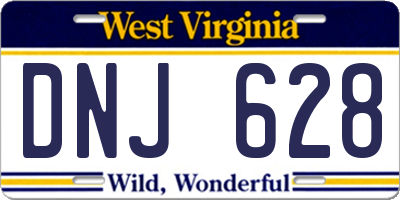WV license plate DNJ628