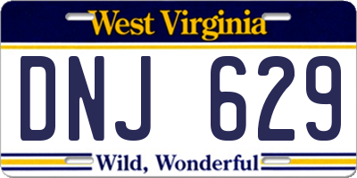 WV license plate DNJ629