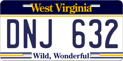 WV license plate DNJ632