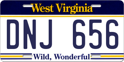 WV license plate DNJ656
