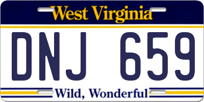 WV license plate DNJ659