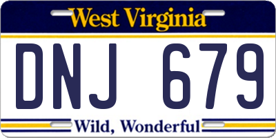 WV license plate DNJ679