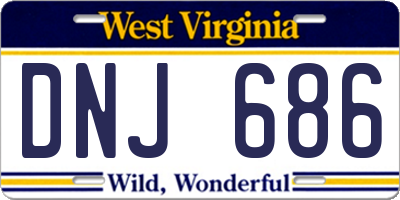 WV license plate DNJ686
