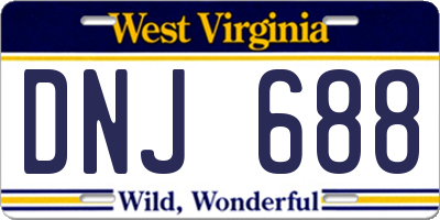 WV license plate DNJ688