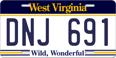 WV license plate DNJ691