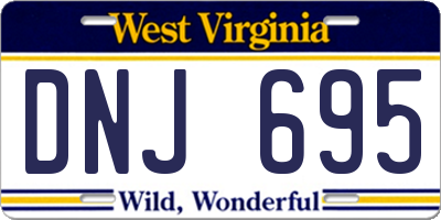 WV license plate DNJ695