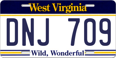 WV license plate DNJ709