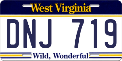 WV license plate DNJ719