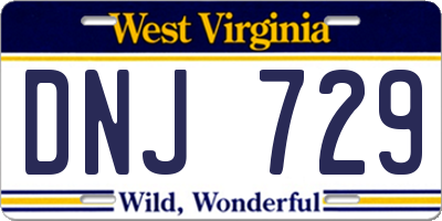 WV license plate DNJ729