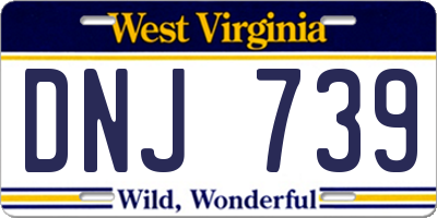 WV license plate DNJ739