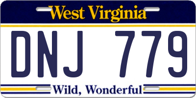 WV license plate DNJ779